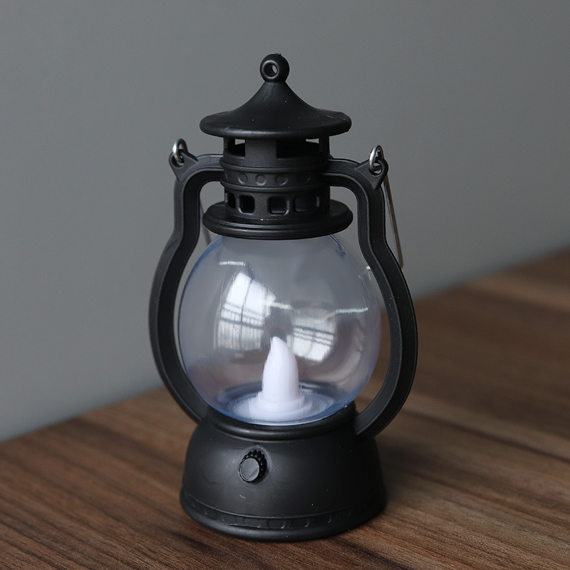 Halloween Decoration Retro Small Oil Lamp Electronic Candle Light LED Pony Light Creative Wind Lamp Portable Pumpkin Lantern — image 6