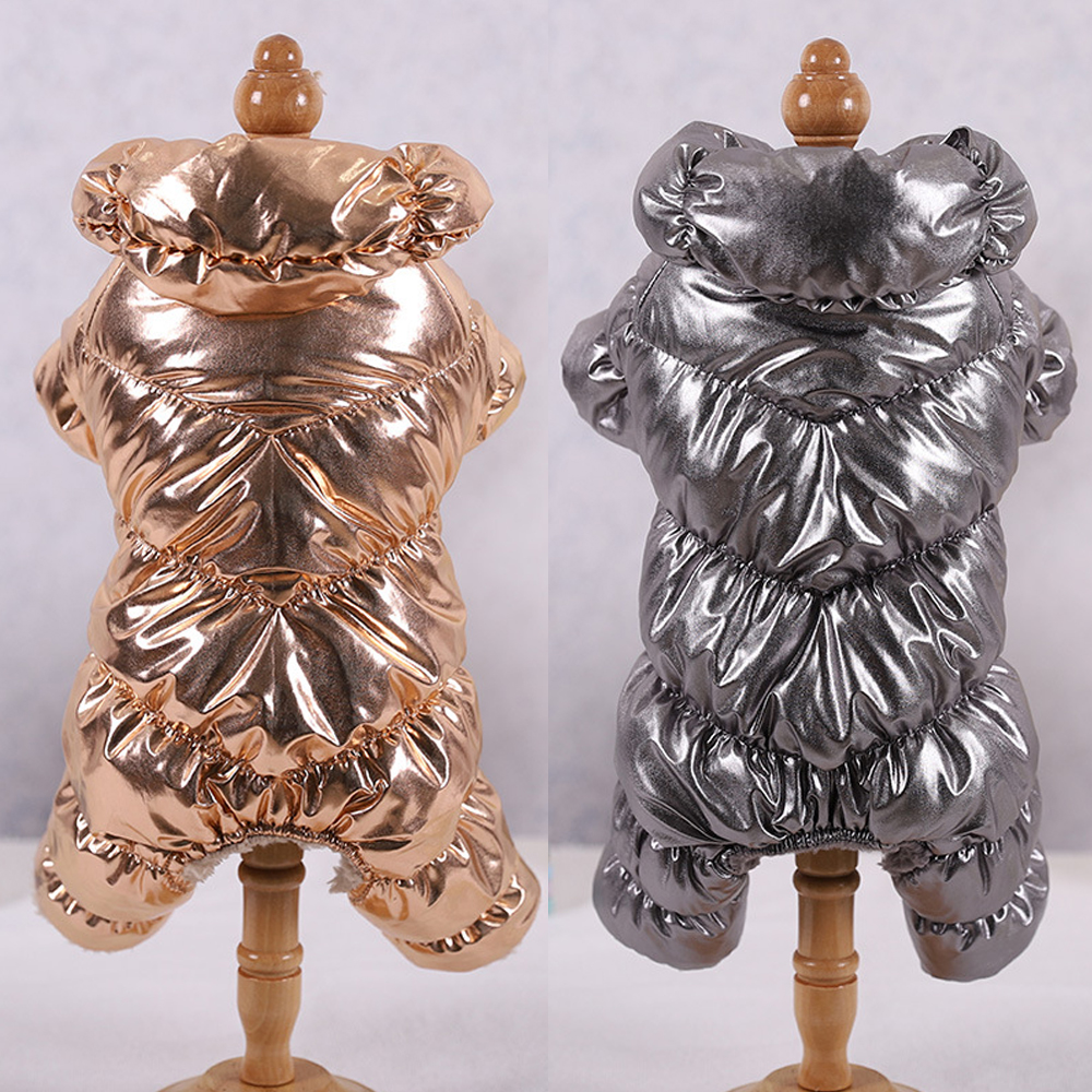 Puppy Cotton Coat Pomeranian Bichon Pet Clothes Dog Clothes Small Dog Teddy Four-Legged Clothes Autumn And Winter Windproof Clothing — image 1