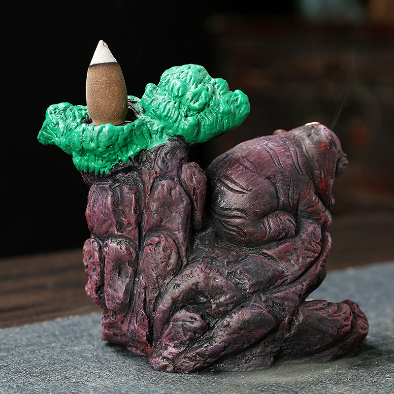 Quemador de Incienso de Madera de Sándalo Diseño Creativo Cemento Río de Agua en Montaña Estilo Hip-Hop Quemador de Incienso para Decoración de Hogar con Efecto de Vuelo hacia atrás — imagen 2