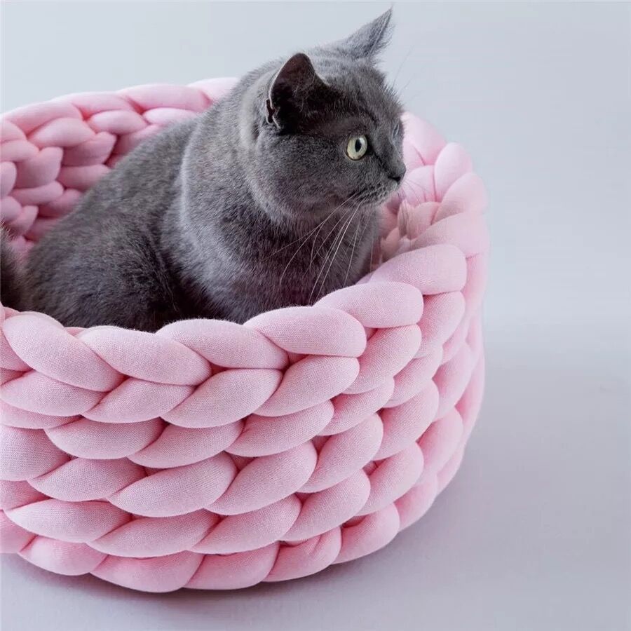 Filled Cotton Coarse Wool Hand-Woven Pet Cat Litter Can Be Machine Washed Coarse Cloth Dog Litter — image 4