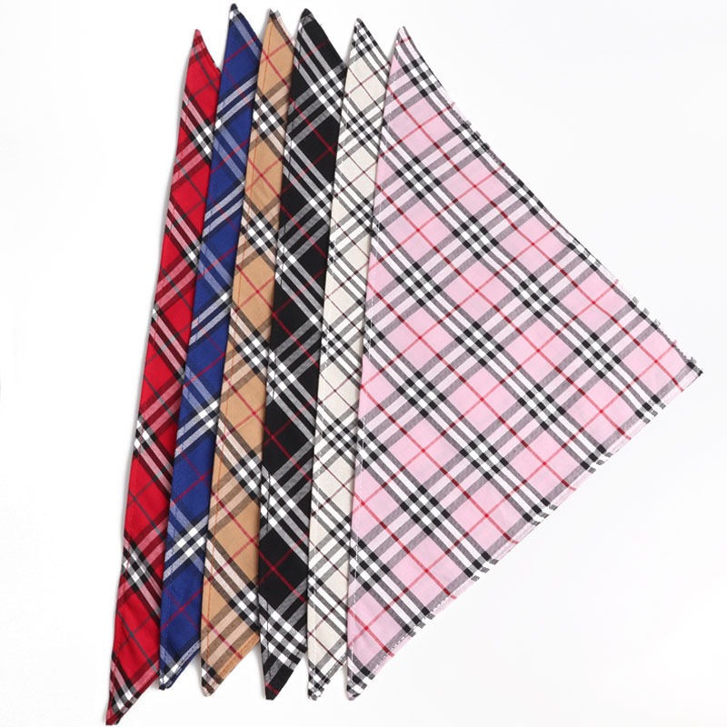 Pet triangle scarf, neck tie, saliva towel, dog scarf, double-layer Scottish British style — image 9
