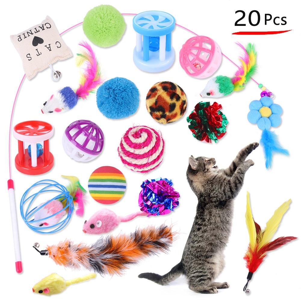 New Pet Toy Set Cat Toys Teaser Wand Mouse Supplies Multi-Style Combination — image 1