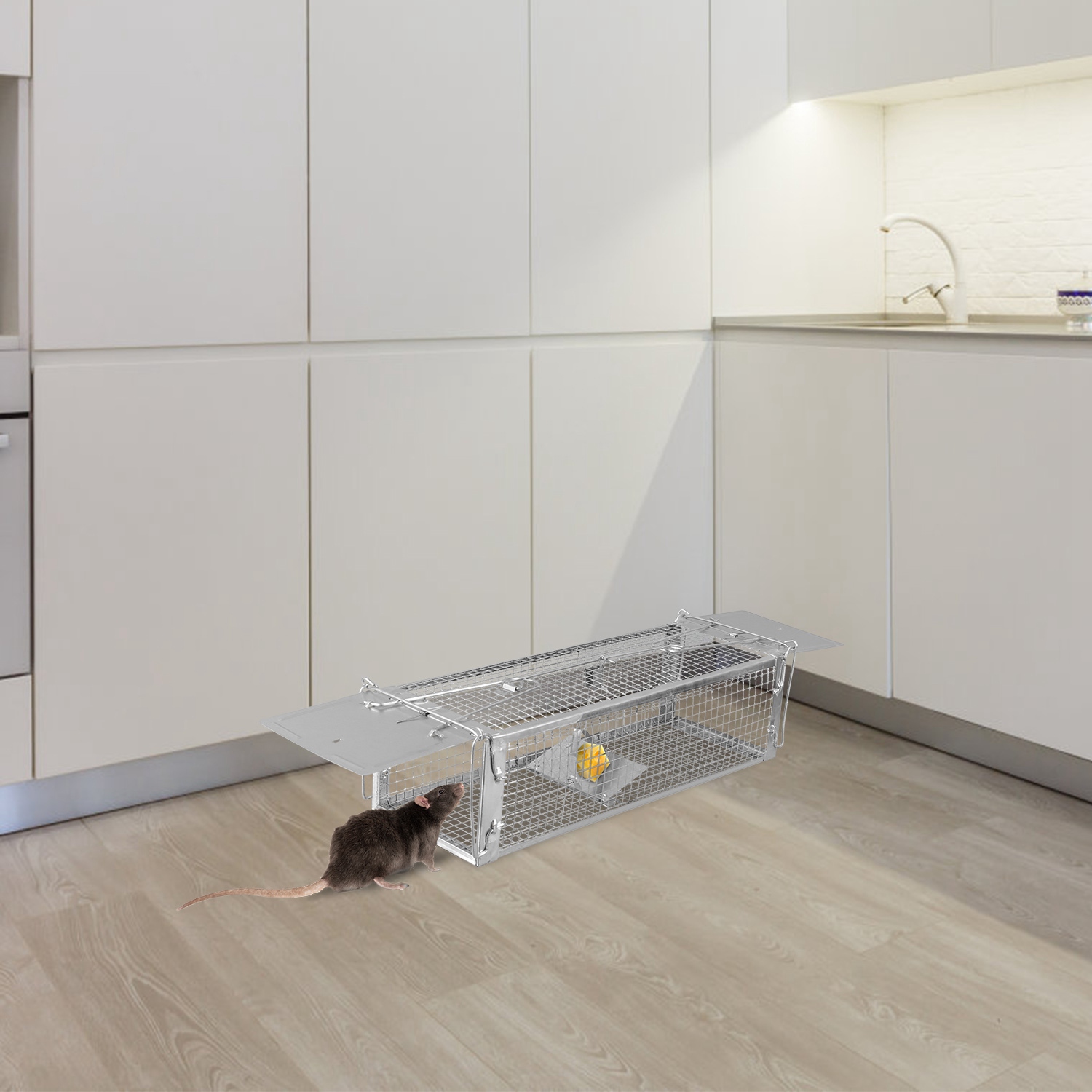 Cage de Rat con Dos Puertas Humano, Trampa para Roedores con Malla Densa y Electroplating de Zinc — imagen 13