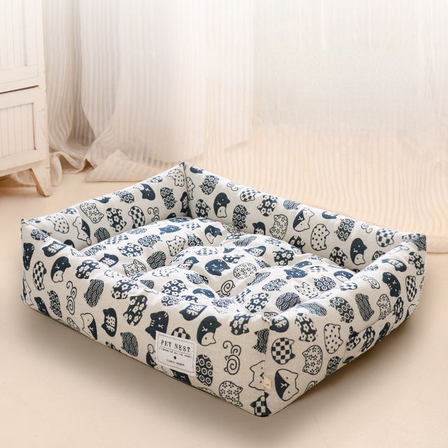 Four-Season Universal Removable And Washable Cat Litter Summer Cooler Pet Nest Winter Warm PP Cotton Dog Mat Cat Litter — image 4