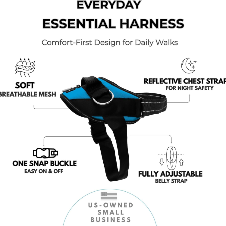 ShawnCo Essential Dog Harness, No-Pull Pet Vest Oceanic Blue, S — image 5
