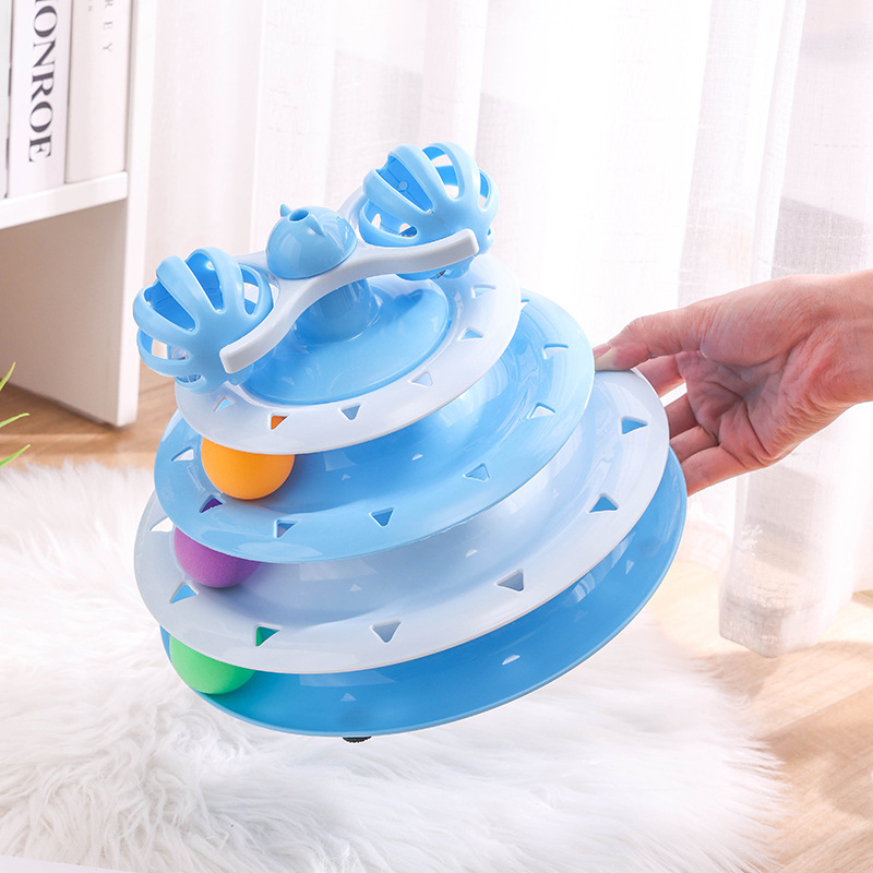 Four-layer track cat turntable cat toy cat turntable ball self-entertainment cat pet toy — image 3