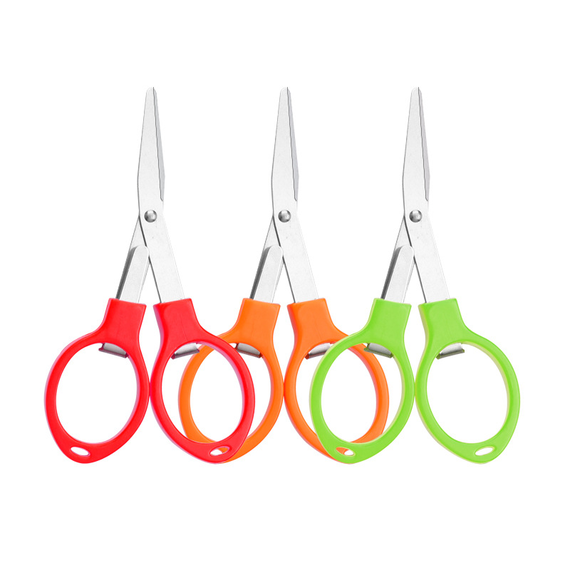 Tijeras Plegables Multifuncionales Manija de Plástico Corte Elástico de 8 Caracteres Tijeras para Exterior Viajes Pesca Tijeras Pequeñas — imagen 2