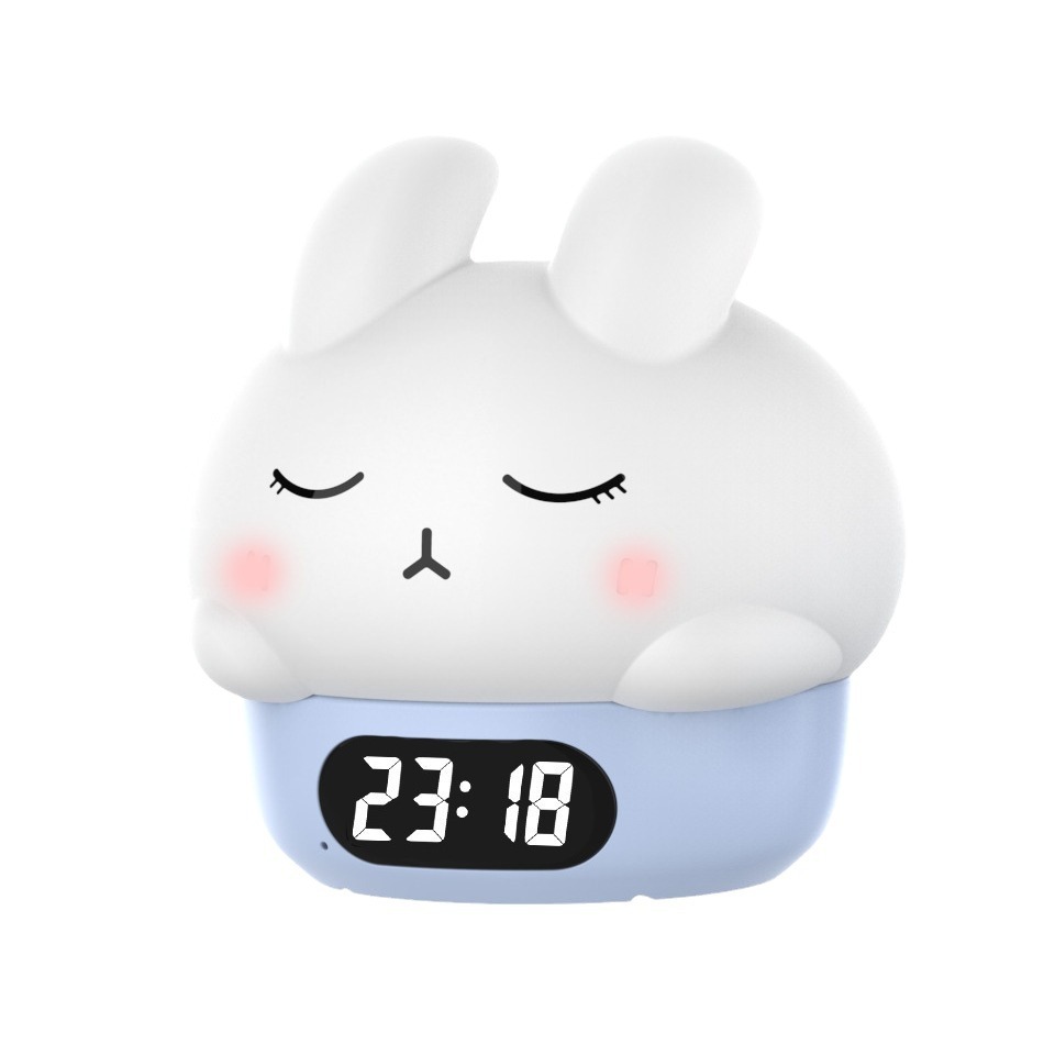 Cute Bunny Alarm Clock, Glow-in-the-Dark Ambient Clock, Silicone Desk Clock for Bedroom Nightstand, Home Night Light, Kids Alarm Clock — image 1