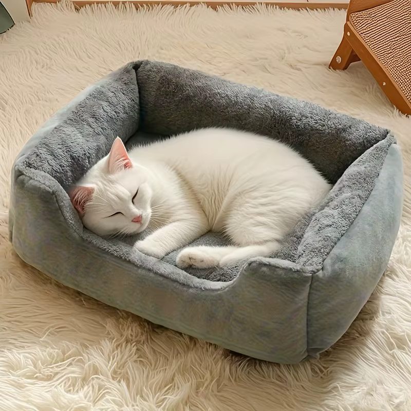 Cat's Nest Dog's Nest Winter Warm Nest Cama de osito para perros de tamaño pequeño y mediano, cama para mascotas, alfombra para perros, nido universal para cuatro estaciones — imagen 2