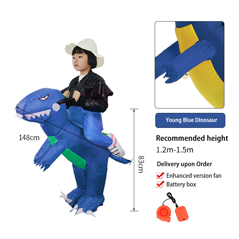 Ropa Inflable de T-Rex para Niños con Dinosauro 3D, Color Rojo, Para Adultos que Montan — imagen 18