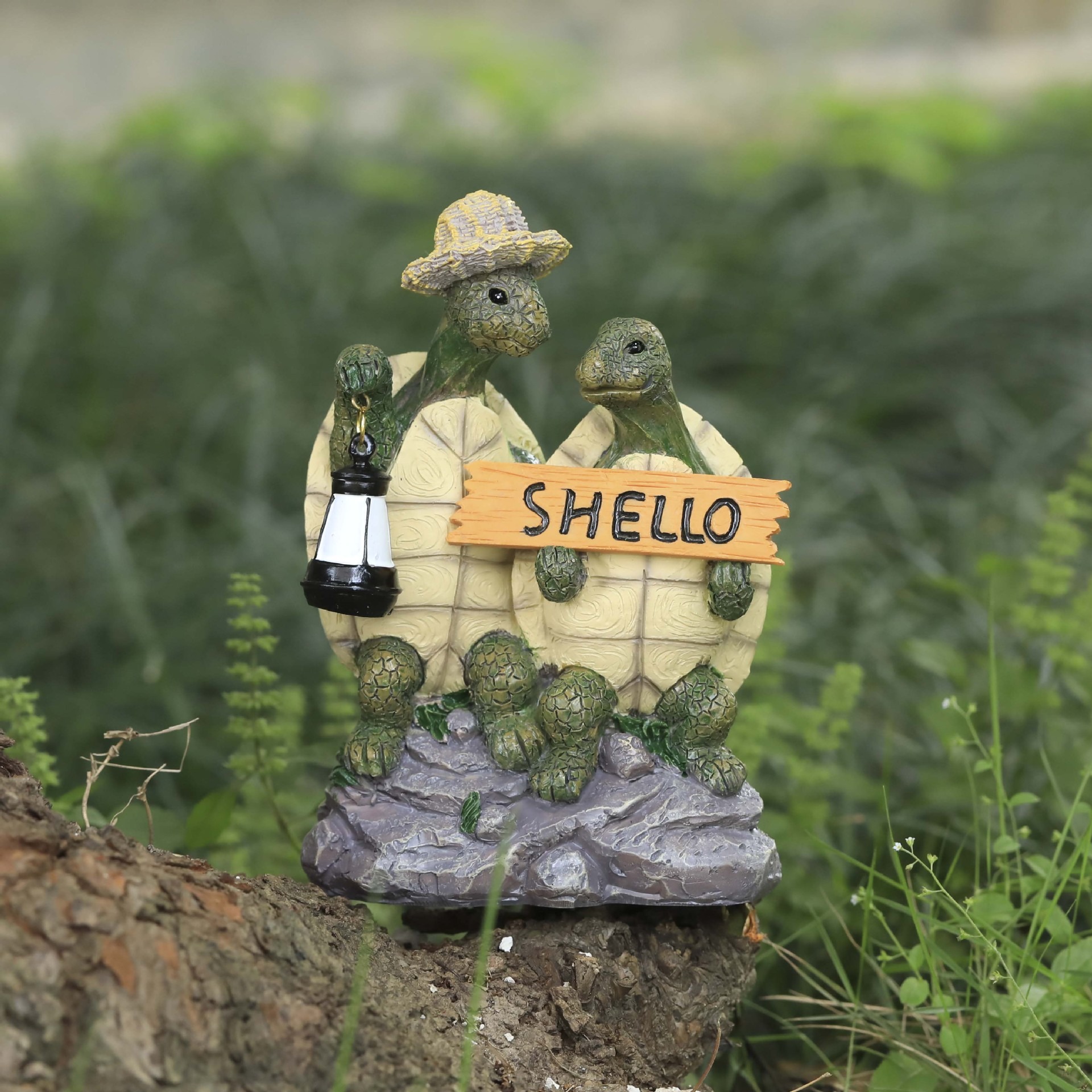 Decoración de Resina para Jardín: Pareja de Tortugas al Aire Libre con Señales — imagen 4