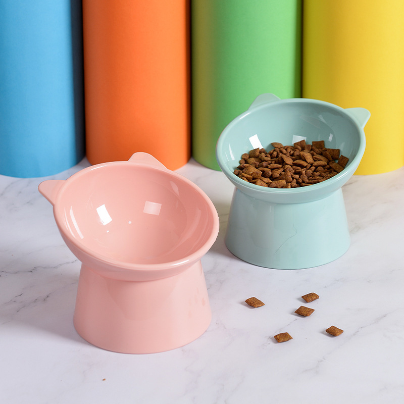 Cat Pet Supplies High Cat Bowl Dog Bowl To Protect The Cervical Spine Cat Feeding Bowl Slant Mouth Drinking Pet Bowl — image 2