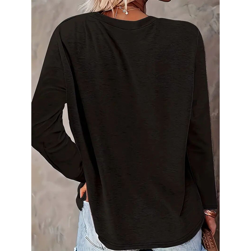 Camiseta de Mujer con Gráficos de Corazón y Huellas de Perro: Top Cozy para Primavera y Otoño — imagen 6