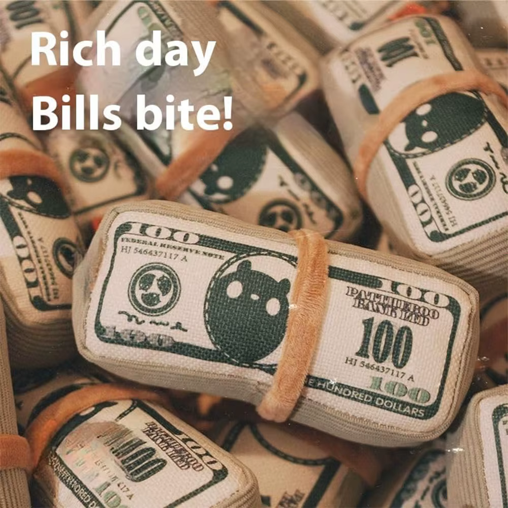 Juguetes de Dinero para Perros Forma de Billetes Resistente a Mordiscos Indestructibles Sonido Interactivo Autoentretenimiento para Cachorros Gatos y Mascotas Entrenamiento — imagen 3
