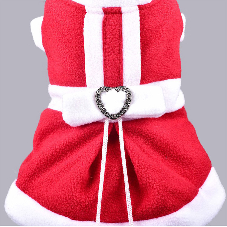 Classic Style Pet Christmas Clothes Bow Knot Shaped Dog Transformation Dress — image 2