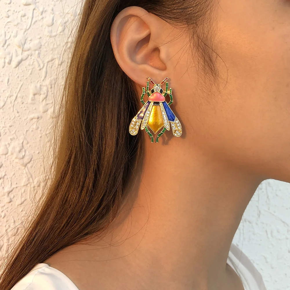 Auriculares de Insectos Adorables Personalizados para Mujer con Abeja y Gotas de Aceite — imagen 2