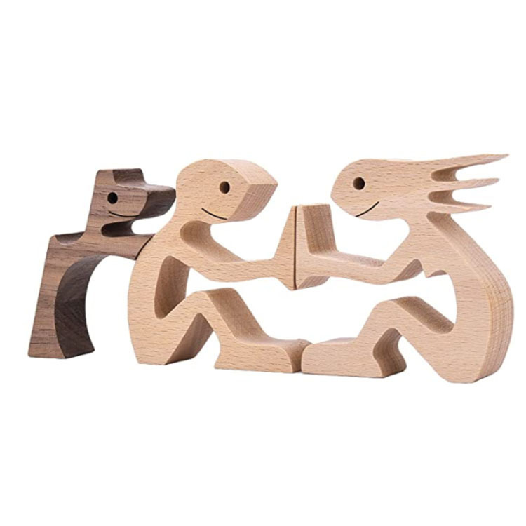 Escultura de Madera para Decoración de Hogar con Perro y Dueño - Regalo de Navidad para Amantes de los Animales — imagen 33