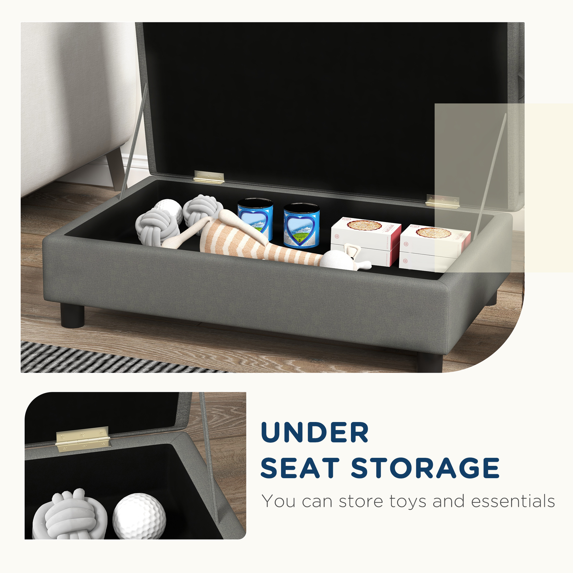 Pet Sofa Dog Sofa For Small Dogs With Storage, Gray — image 2