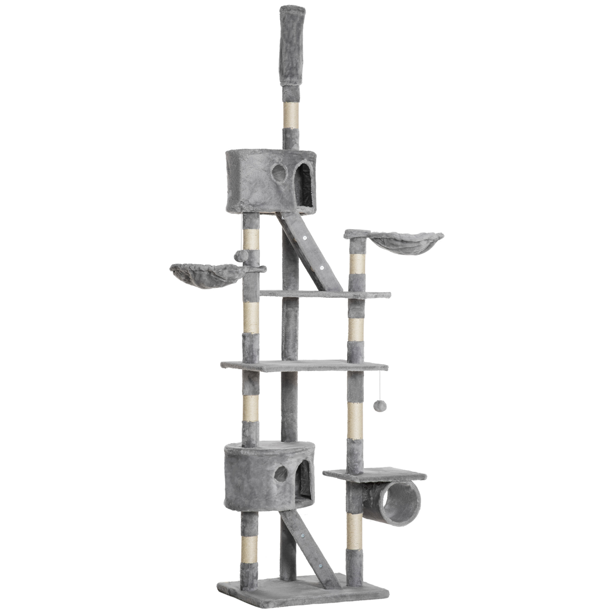 Floor Standing Cat Tree 94.5-10.25 Inch Height Adjustable Cat Climbing Tower, Apartment Hammock — image 5