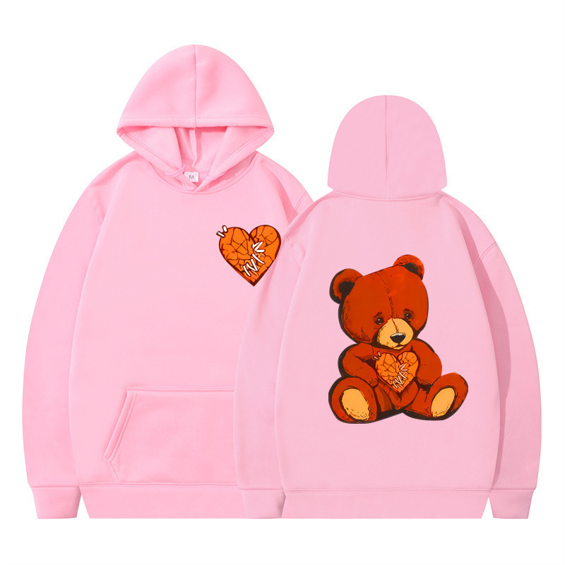 Style Teddy Print Long Sleeve Hooded Sweatshirt — image 18