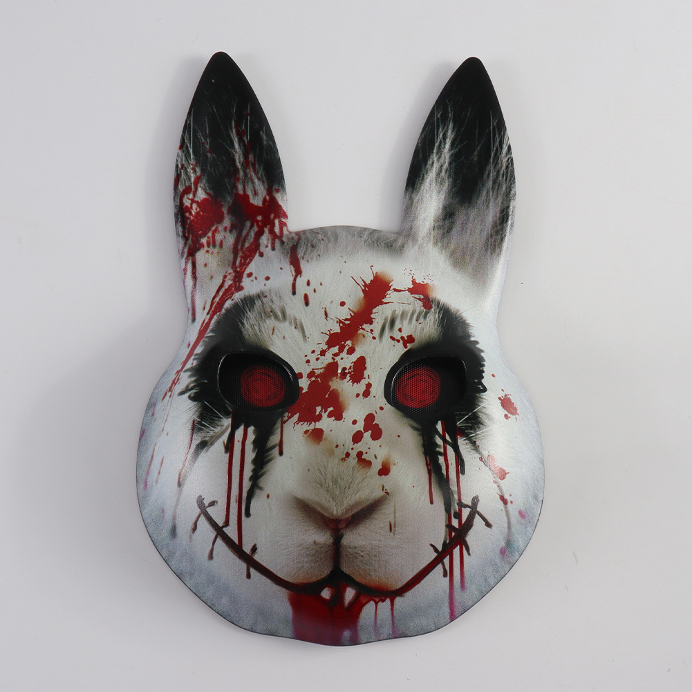 Halloween Mask Bloody Horror Rabbit Face Cover Rabbit Ears Mask Cosplay Costume Party Prop — image 7
