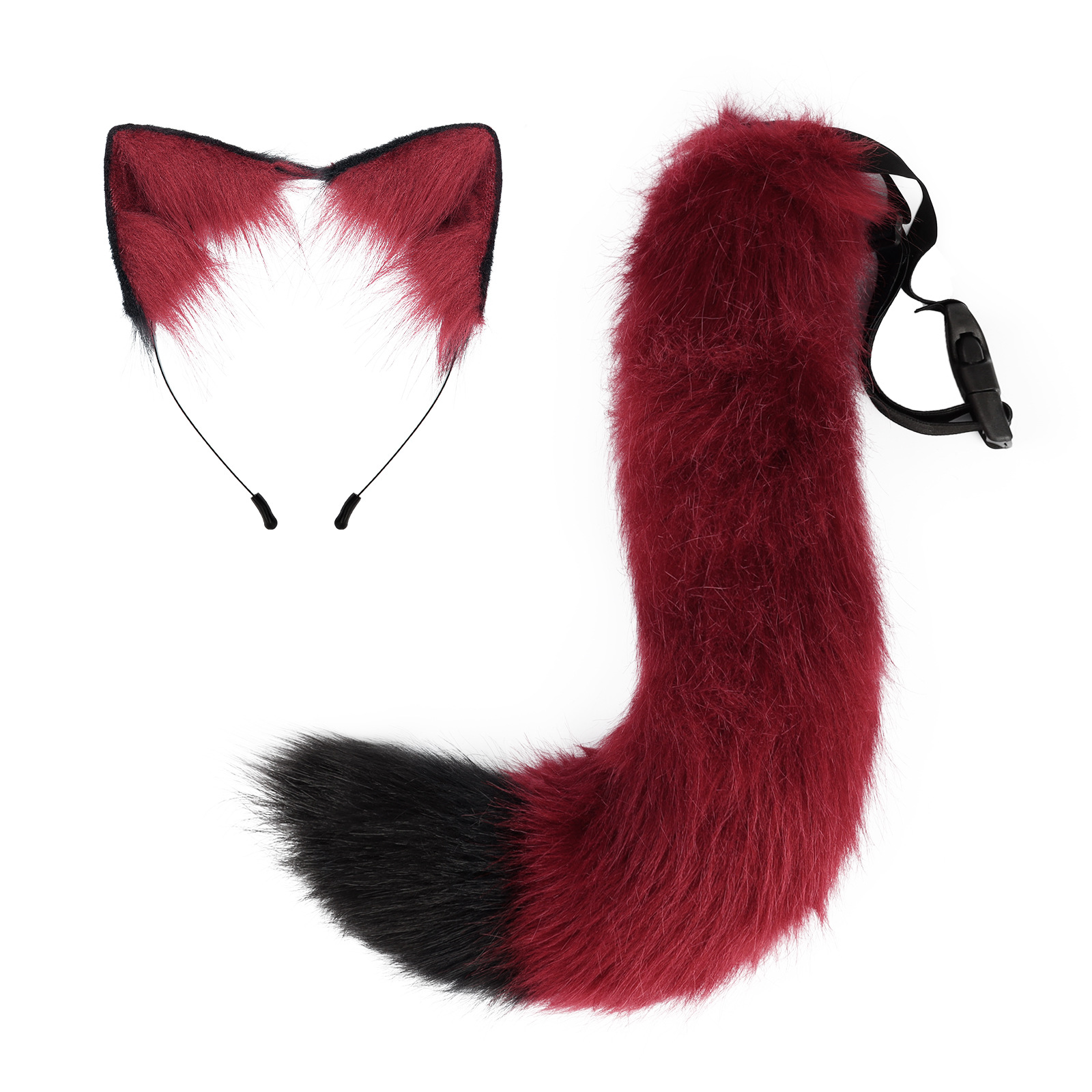 Accesorio de cola de zorro falsa para disfraces de Halloween con orejas de gato y cinta para el cabello — imagen 14