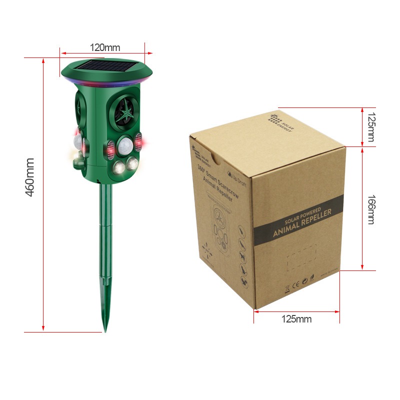 360° Solar Animal Repeller Animal Alarm Intelligent Sensor Cat and Dog Repeller — image 4