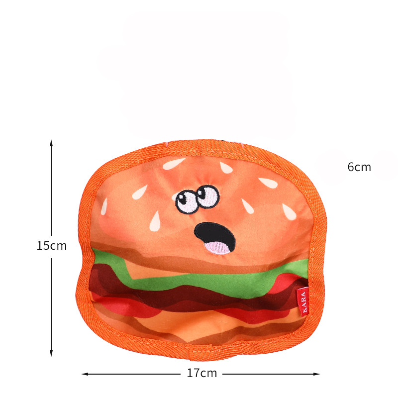 Crinkle Dog Toys Squeaky Dog Toys No Stuffing Dog Toys Durable Interactive Dog Chew Toys For Puppy Small Medium Large Dogs Hamburger — image 1