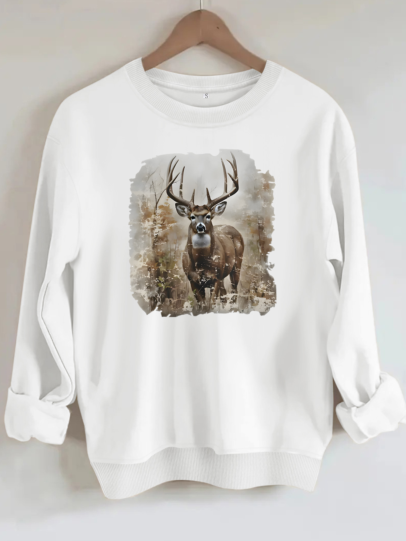 Deer print loose hoodie — image 7