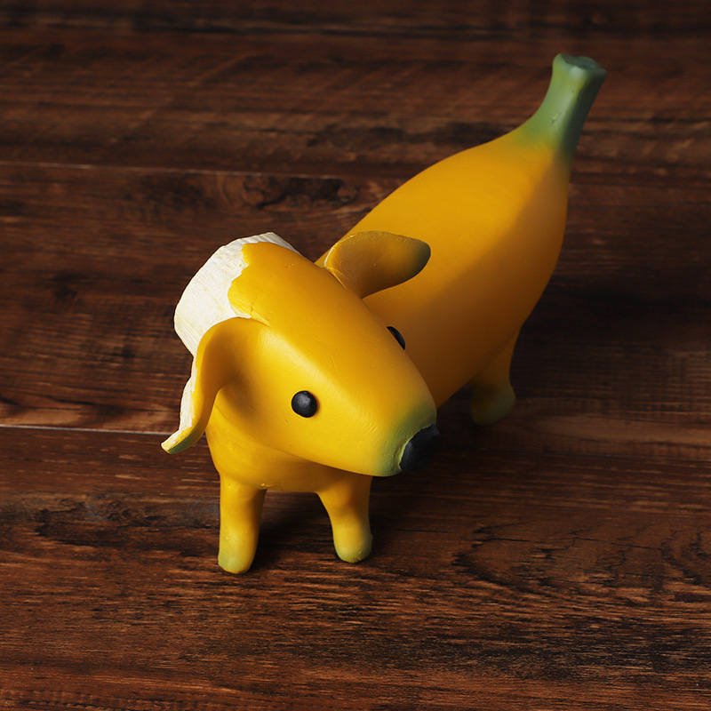 Creative Banana Puppy Resin Ornament Home Sculpture Ornament Resin Crafts — image 2