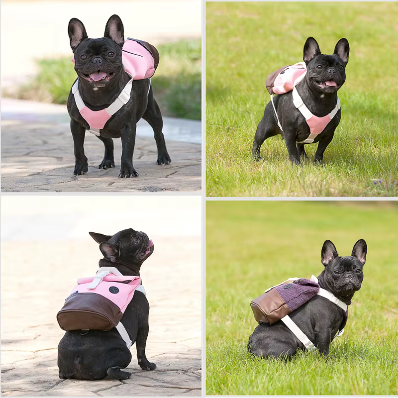 Mochila para Perros - Arnesón Respirable Ajustable con Bolsa de Comida para Cachorros y Puppies — imagen 5