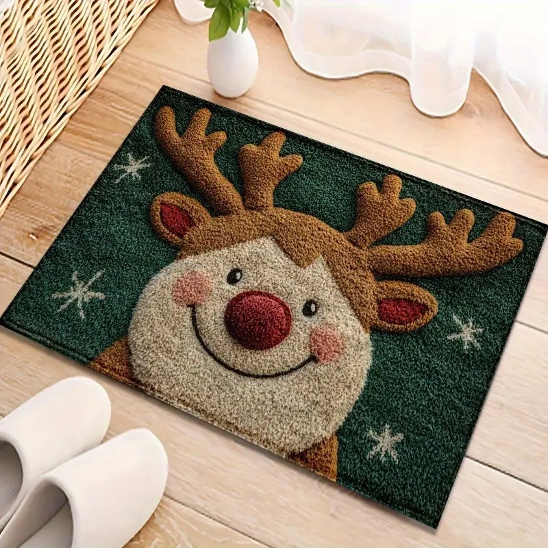 Gingerbread Man Reindeer Welcome Mat, 40x60cm Non-Slip Christmas Doormat for Indoor/Outdoor — image 5