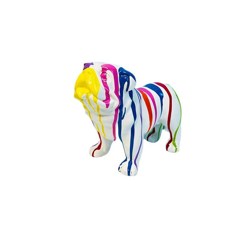 Creative walking method dog fighting splashing color resin handicraft ornaments — image 1