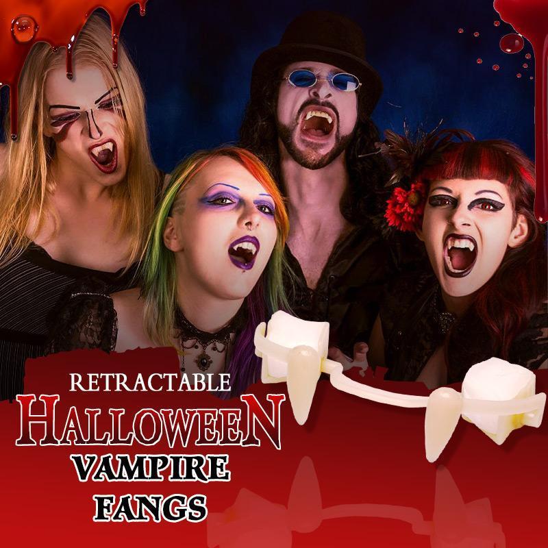 Halloween Vampire Teeth Retractable Dentures Zombie Teeth Small Tiger Teeth Vampire Fangs Retractable Dentures For Adult Kids — image 5