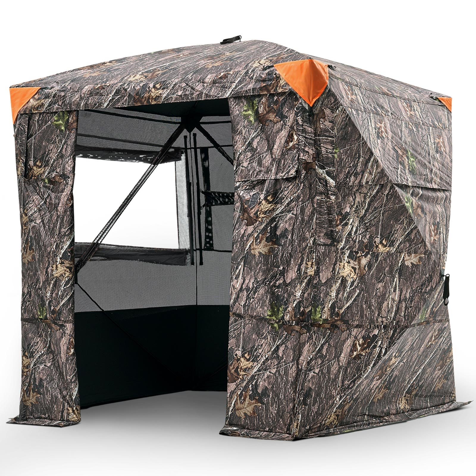 Hunting Blind, 4-5 Person See Through Ground Blinds With Carrying Bag, 270 Degree Portable Camouflage Tent, Durable Concealed Shelter With Silent Magnetic Door And Window, For Turkey And Deer — imagen 1