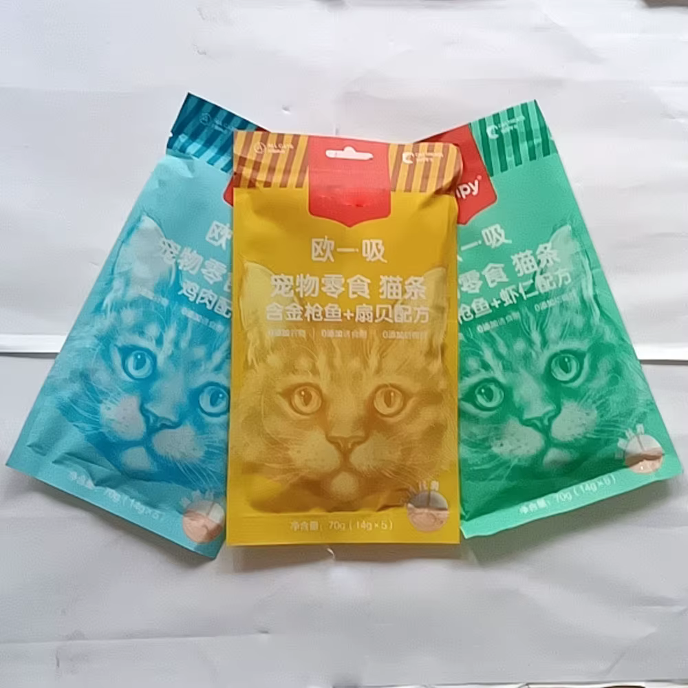 3 Unidades de Comida Húmeda para Gatos Jóvenes, Snacks para Mascotas Tiras para Gatos, Paquete de Snacks Líquidos para Gatos, Fórmula de Pudín de Pollo, Atún+Vieiras y Salmón, Sabores Surtidos — imagen 2