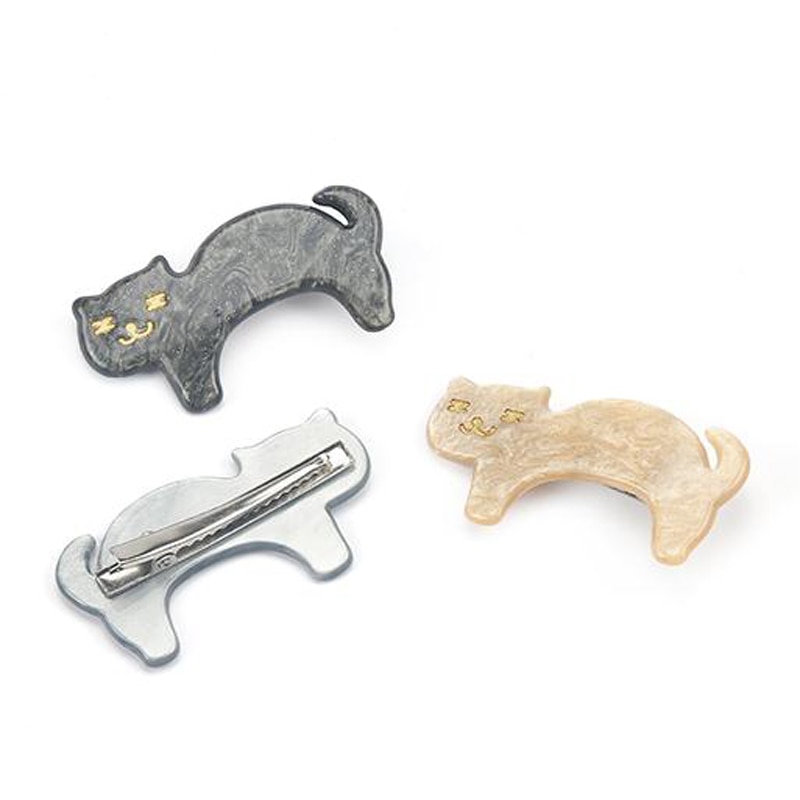 Women Animals Hair Accessories Solid Color Cartoon Cat Hairpins Jewelry Acrylic Buckbill Hair Clip Headwear — image 5