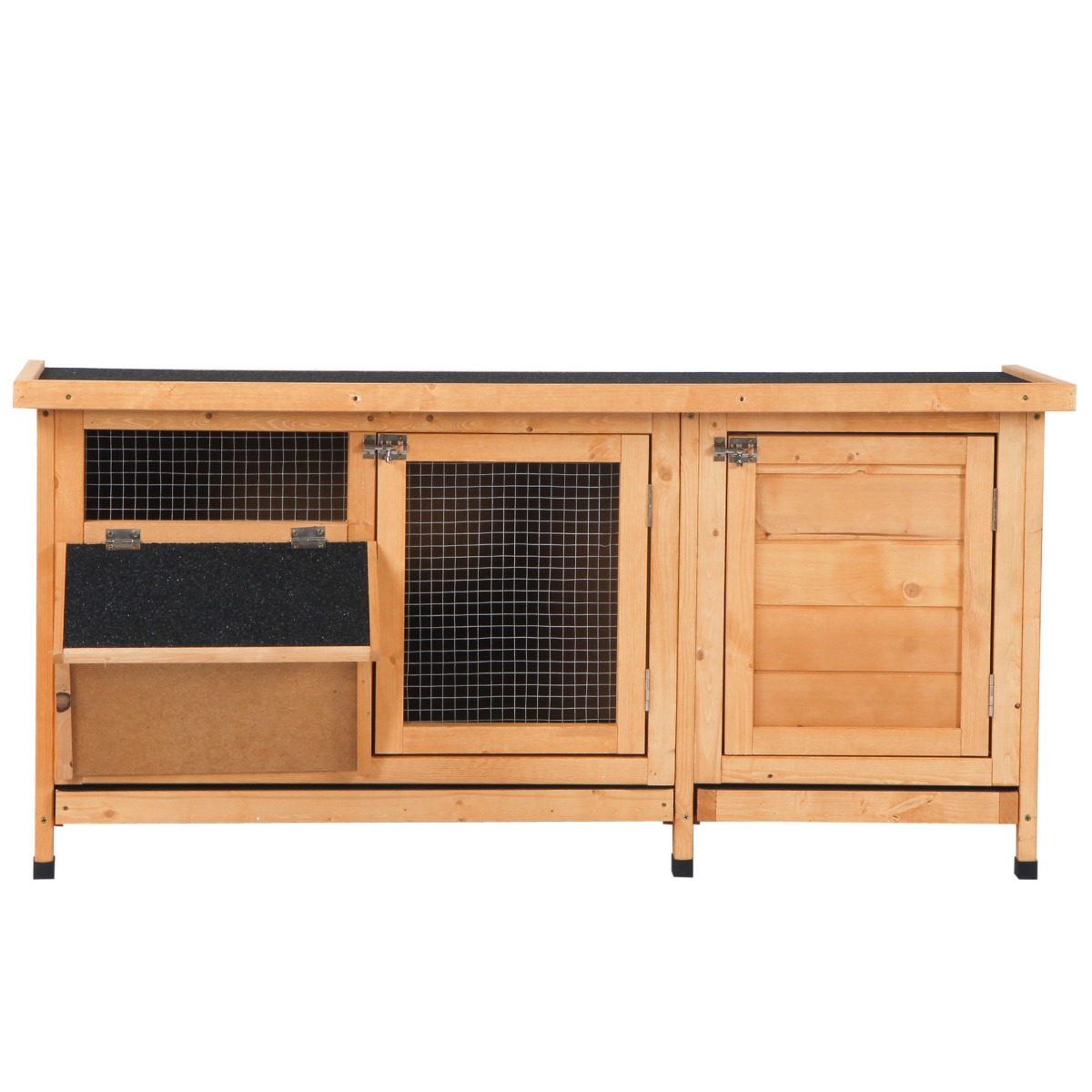 Caja para Conejos Grande, Jaula de Ratones con 2 Áreas Exteriores y 1 Casa Principal para Animales Pequeños, Amarillo — imagen 8
