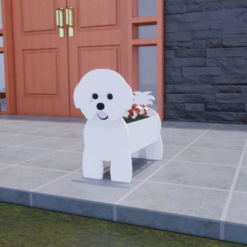 New Supply Garden Art Decoration Dog Flower Pot Planter Cat Stand Flower Pot — image 20