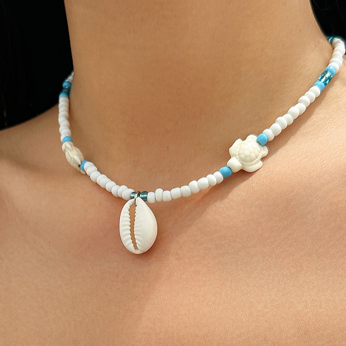Collar de mariposa de viento para cuello, collar de concha del océano, collar estrella de mar versátil — imagen 6