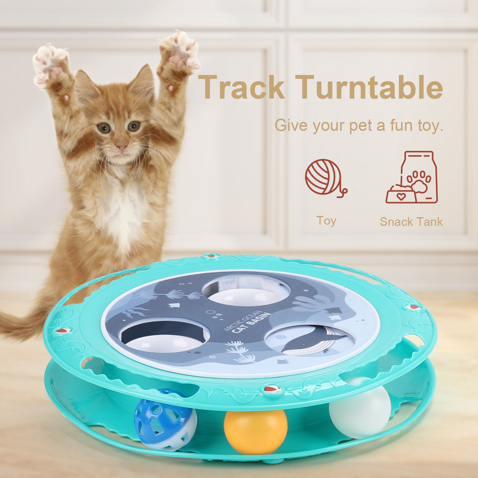 New Interactive Cat Ball Electric Toy 360 Degree Rotation Non-Slip Cat Turntable Toy — image 3