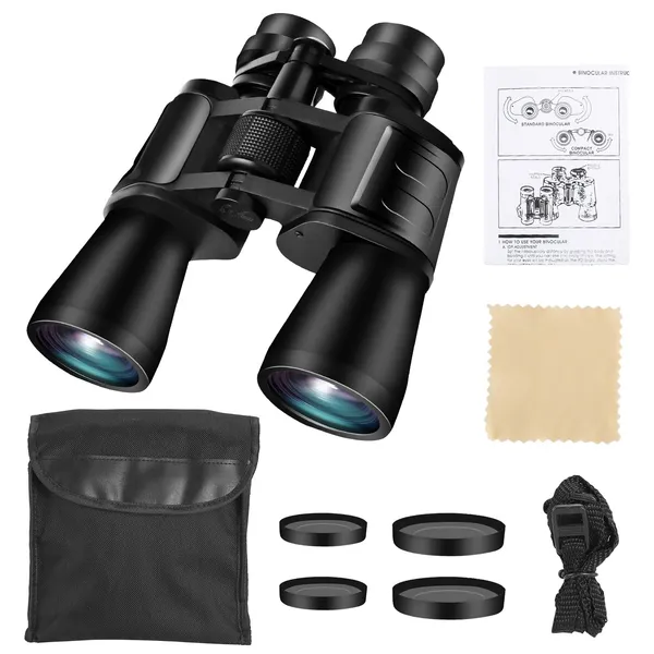 Binoculares de 8-24x con lente objetiva de 50mm, lentes esféricas multicapa, prismas BAK-4 de alta gama, compactos y portátiles para observación de aves, actividades al aire libre, deportes, conciertos y astronomía