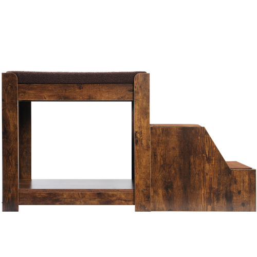 Cama de Perro con Escalera Removible para Mascotas, Plataforma Multinivel con Ventana y Asiento con Almohada y Puntero para Gatos — imagen 4