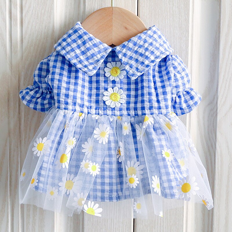 Vestido de verano para perros, falda princesa, teddy, rejilla, vestido Pettiskirt, ropa para mascotas, disfraz de cachorro, ropa de primavera para mascotas — imagen 9