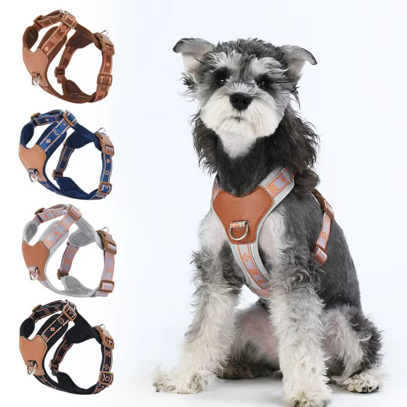 Arnés para perro con tejido resistente, anillo de aleación anti-deformación, 4 puntos ajustables, respirable y reflectante, correa para mascotas, perro pequeño — imagen 1