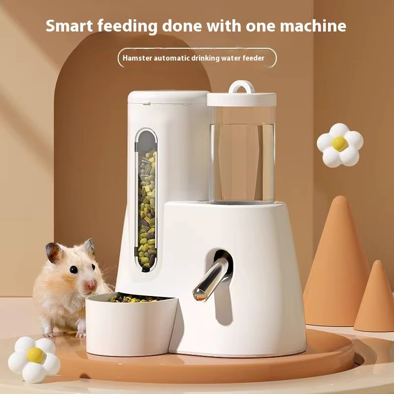 Leak Proof Food Feeding Supplies 2 In1 Hamster Feeder And Waterer Large Capacity Leakproof Automatic Feeder Food Water Dispenser — image 2