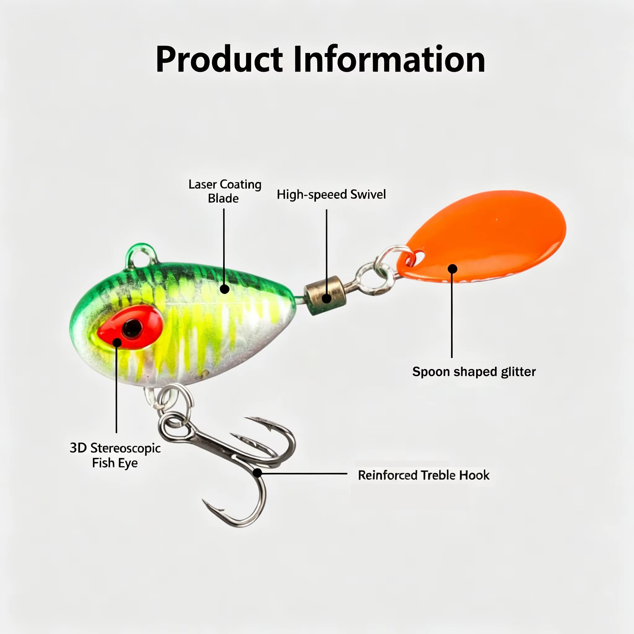 Far Casting Sea Bass Fishing Lures Spoon Spinner Bait Sinking Wobblers Metal Jig VIB Rotating Sequin Tail Saltwater Baits — image 5