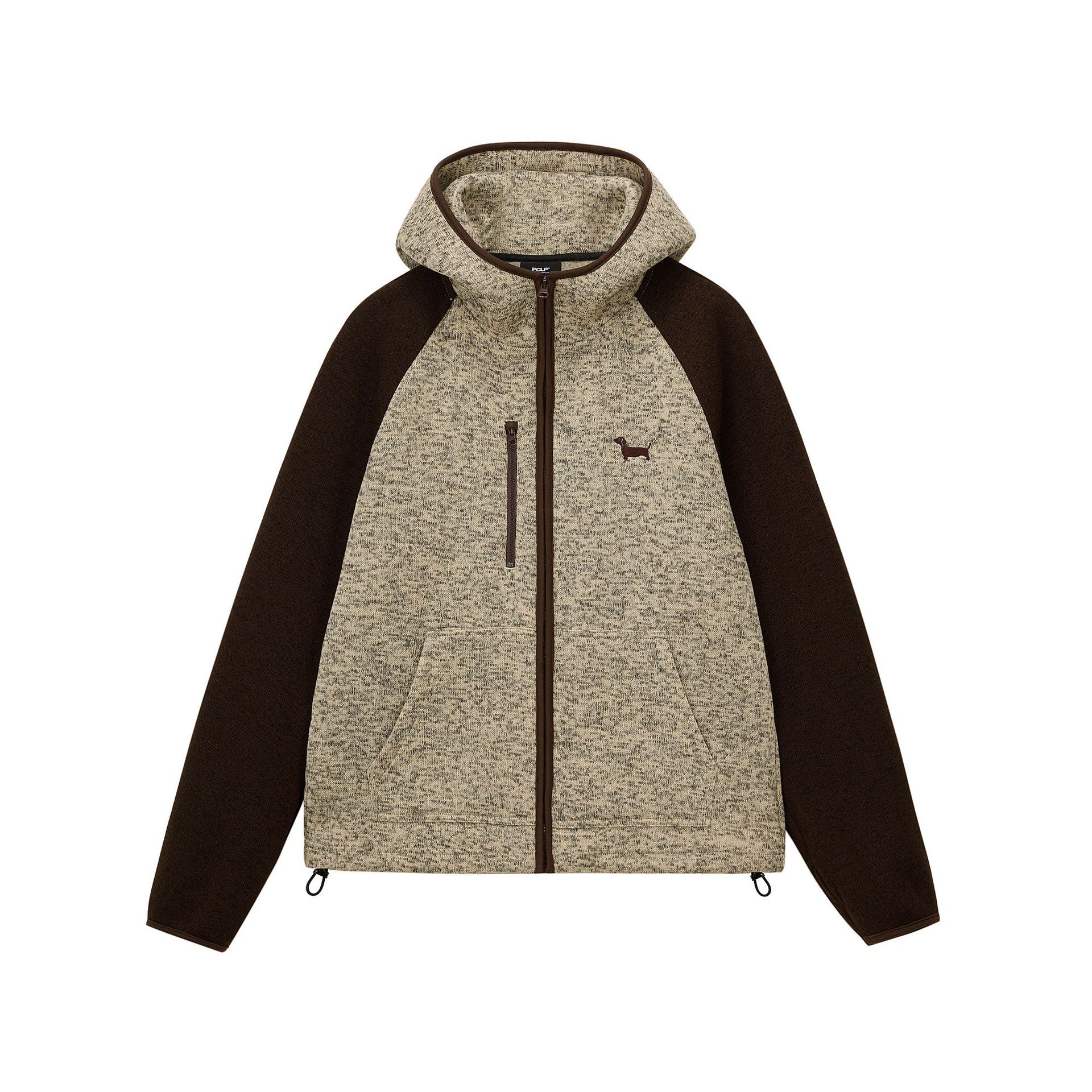 Dog Mid-Layer Hoodie for Women, Color-Block Shoulder Sleeve Sporty Open Front Cardigan Coat — image 1