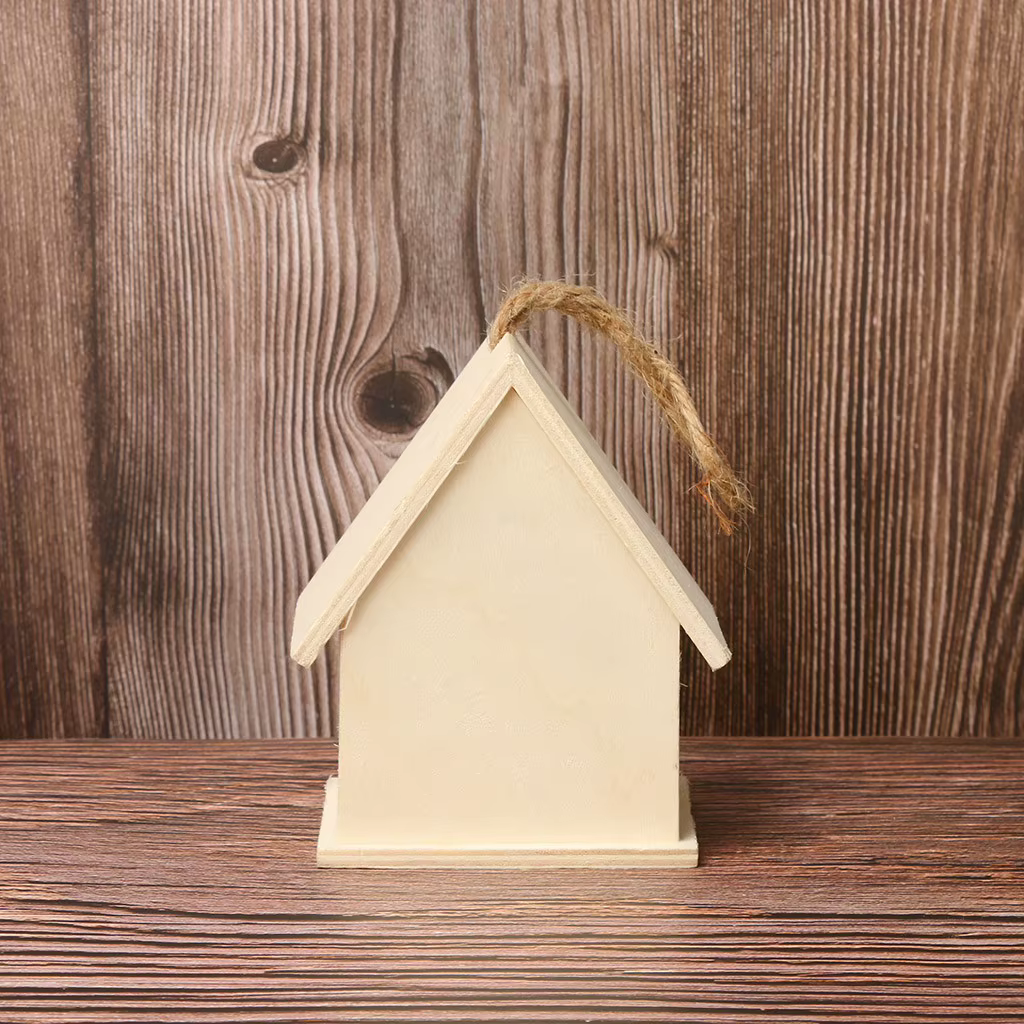 Wooden Mini Bird Cage Outdoor Hanging Birdhouse Box Garden Bird Cages Home Yard Decoration Bird Products Wooden Bird Parrot Nest — image 6