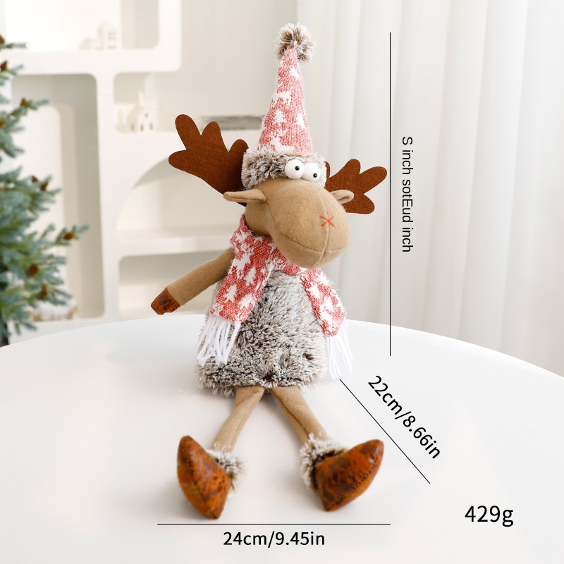 Reindeer Plush Christmas Decoration Ornament Window Display Decorative Figurine — image 7